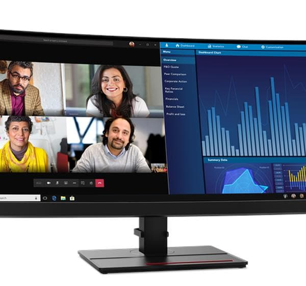 Lenovo ThinkVision P34w-20 - LED monitor - curved - 34.14" - 3440 x 1440 UWQHD - IPS - 300 cd/m≤ - 1000:1 - 4 ms - 2xHDMI, 2xDisplayPort, USB-C - speakers - raven black