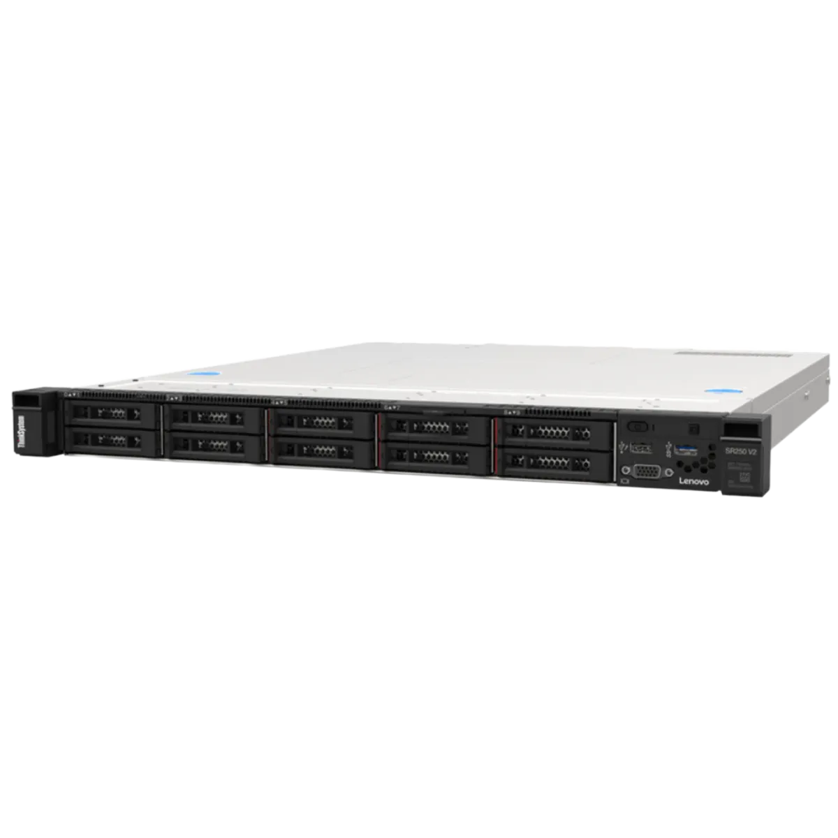 7D7QA031EA Lenovo ThinkSystem SR250 V2 7D7Q - Server - rack-mountable - 1U - 1-way - 1 x Xeon E-2378 / up to 4.8 GHz - RAM 32 GB - hot-swap 2.5" bay(s) - no HDD - Matrox G200 - Gigabit Ethernet - no OS - monitor: none - Image 1