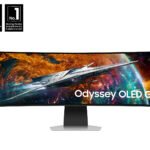 Samsung Odyssey OLED G9 S49CG954SU - G95SC Series - OLED monitor - Smart - gaming - curved - 49" - 5120 x 1440 Dual Quad HD @ 240 Hz - 250 cd/m≤ - 1000000:1 - DisplayHDR 400 True Black - 0.03 ms - DisplayPort, Micro HDMI, HDMI - speakers - silver