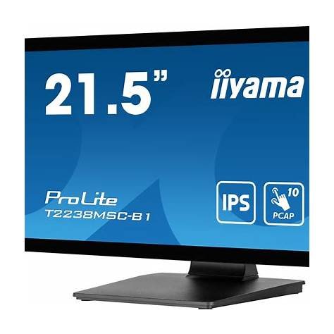iiyama ProLite T2238MSC-B1 - LED monitor - 21.5" - touchscreen - 1920 x 1080 Full HD (1080p) - IPS - 600 cd/m≤ - 1000:1 - 5 ms - HDMI, DisplayPort - speakers - matte black