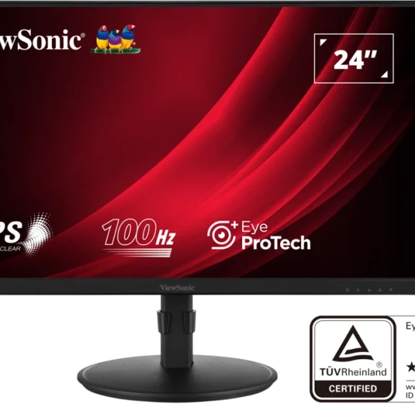 ViewSonic VA2408-HDJ - LED monitor - 24" (23.8" viewable) - 1920 x 1080 Full HD (1080p) @ 100 Hz - IPS - 250 cd/m≤ - 1300:1 - 5 ms - HDMI, VGA, DisplayPort