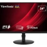 ViewSonic VG2408A-MHD - LED monitor - 24" (23.8" viewable) - 1920 x 1080 Full HD (1080p) @ 100 Hz - IPS - 250 cd/m≤ - 1300:1 - 5 ms - HDMI, VGA, DisplayPort - speakers