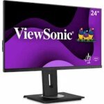ViewSonic VG2456 - LED monitor - 24" (23.8" viewable) - 1920 x 1080 Full HD (1080p) - IPS - 250 cd/m≤ - 1000:1 - 5 ms - HDMI, DisplayPort, USB-C - speakers - with built-in Gigabit Ethernet