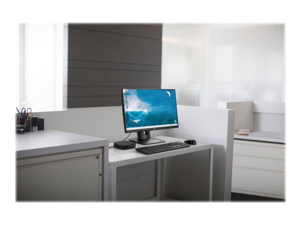 HP t430 - Thin client - DTS - 1 x Celeron N4020 / up to 2.8 GHz - RAM 4 GB - flash - eMMC 32 GB - UHD Graphics 600 - Gigabit Ethernet - Bluetooth, 802.11a/b/g/n/ac - Win 10 IoT Enterprise 2019 LTSC - monitor: none - keyboard: UK