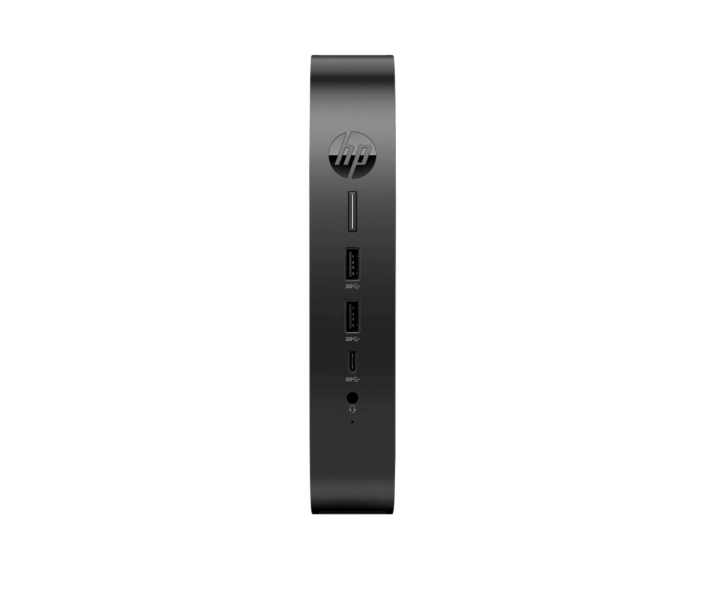 HP Elite t655 - Thin client - SFF - 1 x Ryzen Embedded R2314 / up to 3.5 GHz - RAM 8 GB - flash 64 GB - eMMC - Radeon Graphics - Gigabit Ethernet - Win 10 IoT Enterprise - monitor: none - keyboard: UK