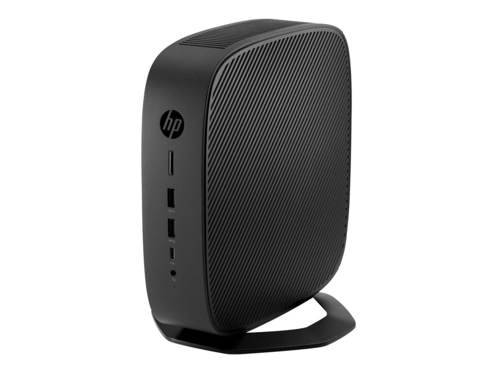 HP t740 - Thin client - SFF - 1 x Ryzen Embedded V1756B / up to 3.6 GHz - RAM 8 GB - flash 64 GB - eMMC - Radeon Vega 8 - Gigabit Ethernet - Win 10 IoT Enterprise - monitor: none - keyboard: UK