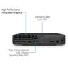 HP Elite 800 G9 - Wolf Pro Security - mini desktop - Core i5 12500 / up to 4.6 GHz - vPro - RAM 16 GB - SSD 512 GB - NVMe, TLC - UHD Graphics 770 - Gigabit Ethernet, IEEE 802.11ax (Wi-Fi 6E), Bluetooth 5.3 - 802.11a/b/g/n/ac/ax (Wi-Fi 6E), Bluetooth 5.3 - Win 10 Pro (includes Win 11 Pro Licence) - monitor: none - keyboard: UK - with HP 5 years Next Business Day Onsite Hardware Support for Desktops - with HP Wolf Pro Security Edition (1 year)