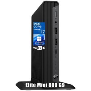 HP Elite 800 G9 - Mini desktop - Core i5 i5-14500T / up to 4.8 GHz - vPro - RAM 16 GB - SSD 256 GB - NVMe - UHD Graphics 770 - Gigabit Ethernet, IEEE 802.11be, IEEE 802.11ax (Wi-Fi 6), Bluetooth 5.4 - 802.11a/b/g/n/ac/ax/be, Bluetooth 5.4 - Win 11 Pro - monitor: none - keyboard: UK