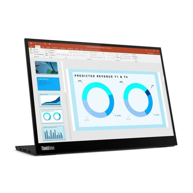 Lenovo ThinkVision M14d - LED monitor - 14" - portable - 2240 x 1400 2.2K @ 60 Hz - IPS - 375 cd/m≤ - 1500:1 - 6 ms - 2xUSB-C - raven black - for ThinkCentre M90s Gen 3 11TX, ThinkCentre neo 70t 11YU, ThinkPad P15 Gen 2 20YQ