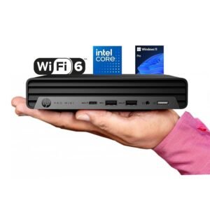 HP Pro 400 G9 - Mini - Core i5 12500T / up to 4.4 GHz - RAM 16 GB - SSD 256 GB - NVMe - UHD Graphics 770 - Gigabit Ethernet - Win 10 Pro (includes Win 11 Pro Licence) - monitor: none - keyboard: UK - with HP 2 years Next Business Day Onsite Hardware Support for Desktops