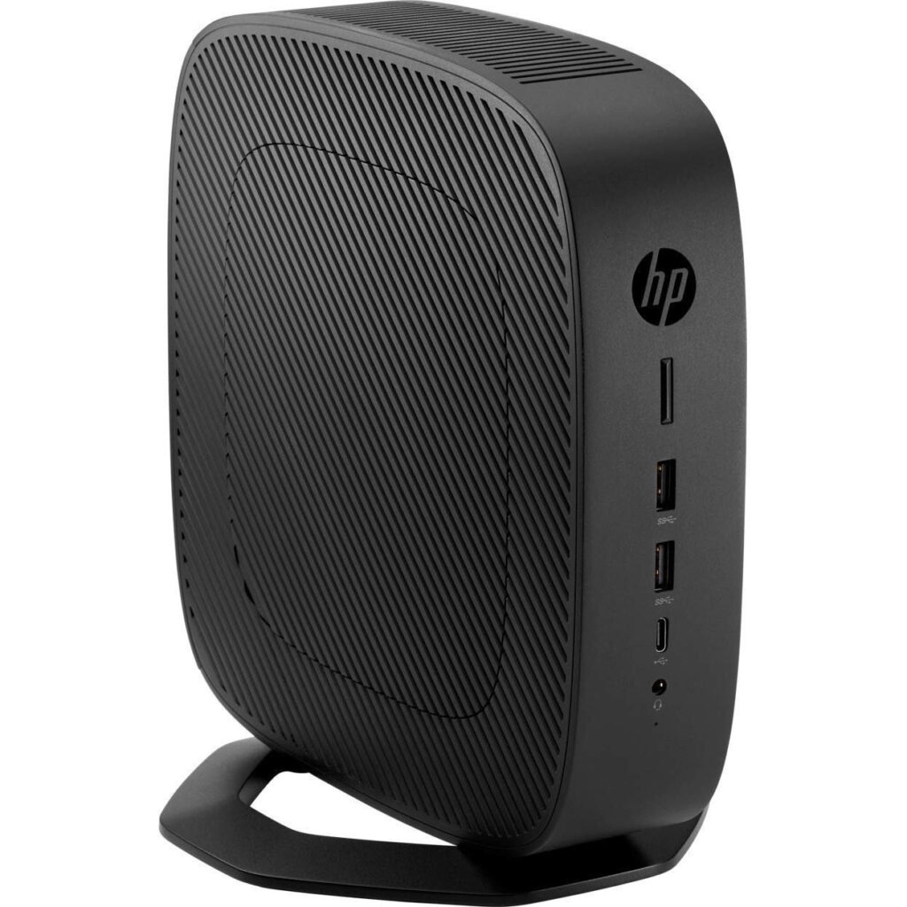 HP t740 - Thin client - SFF - 1 x Ryzen Embedded V1756B / up to 3.6 GHz - RAM 8 GB - flash 32 GB - Radeon Vega 8 - Gigabit Ethernet - Win 10 IoT Enterprise for Thin Clients - monitor: none