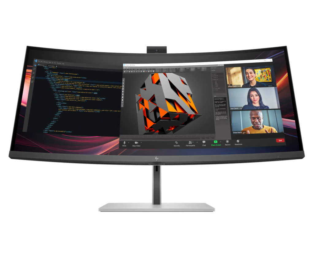 HP 734pm - Series 7 Pro - LED monitor - curved - 34" - 3440 x 1440 WQHD @ 120 Hz - IPS Black - 400 cd/m≤ - 2000:1 - DisplayHDR 400 - 5 ms - Thunderbolt 4, HDMI, DisplayPort, USB-C - speakers - black, silver