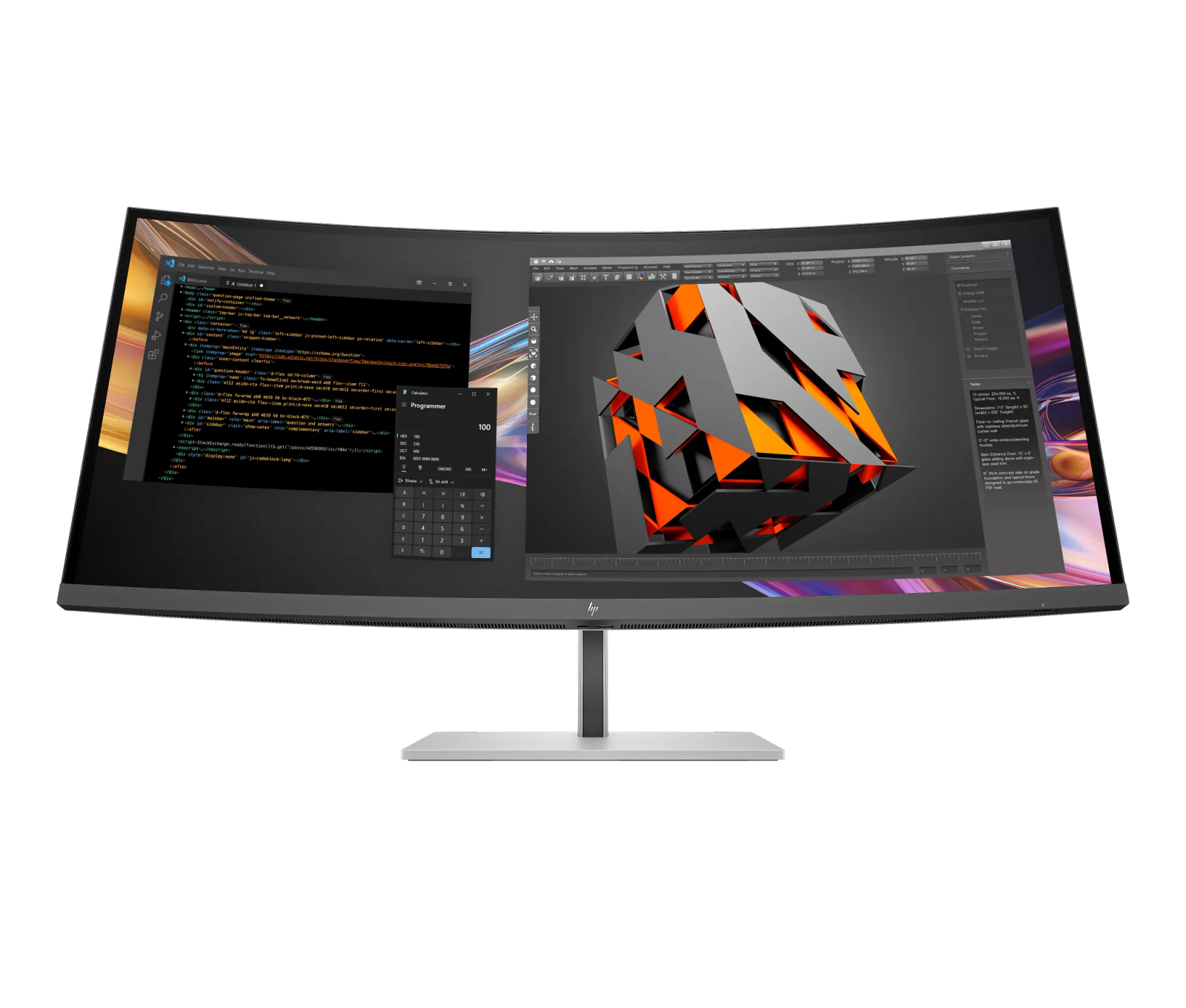 HP 738pu - Series 7 Pro - LED monitor - curved - 38" (37.52" viewable) - 3840 x 1600 WQHD+ @ 60 Hz - IPS Black - 400 cd/m≤ - 2000:1 - DisplayHDR 400 - 5 ms - Thunderbolt 4, HDMI, DisplayPort, USB-C - speakers - black, silver