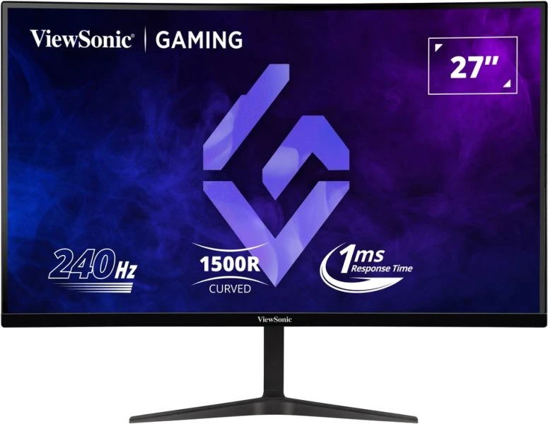 ViewSonic VX2719-PC-MHD - Gaming - LED monitor - gaming - curved - 27" - 1920 x 1080 Full HD (1080p) @ 240 Hz - VA - 250 cd/m≤ - 4000:1 - 1 ms - 2xHDMI, DisplayPort - speakers