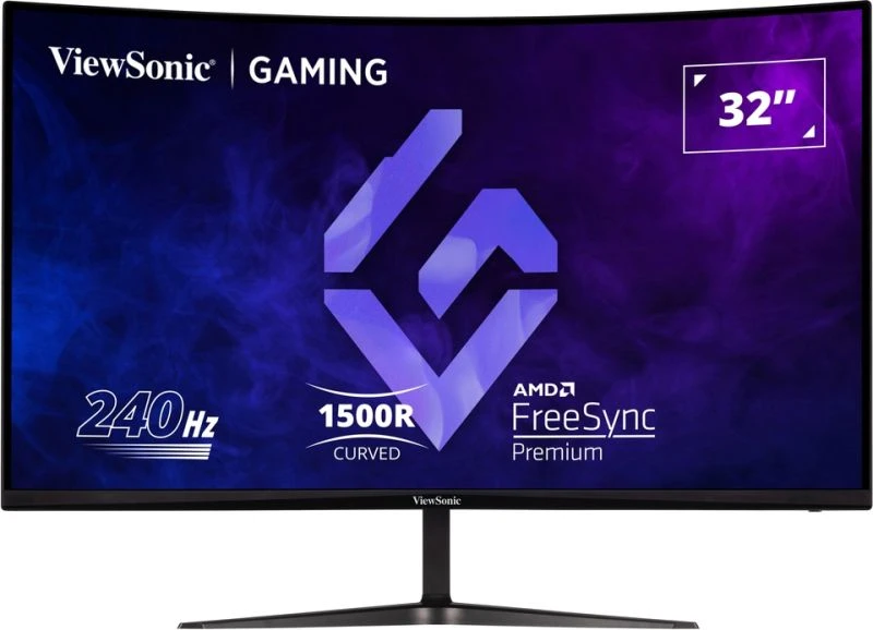 ViewSonic VX3219-PC-MHD - LED monitor - gaming - curved - 32" - 1920 x 1080 Full HD (1080p) @ 240 Hz - VA - 300 cd/m≤ - 3000:1 - 1 ms - 2xHDMI, DisplayPort - speakers