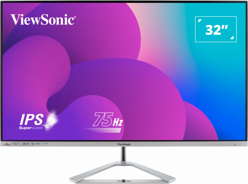 ViewSonic VX3276-MHD-3 - LED monitor - 32" (31.5" viewable) - 1920 x 1080 Full HD (1080p) @ 75 Hz - IPS - 250 cd/m≤ - 1200:1 - 4 ms - HDMI, VGA, DisplayPort - speakers