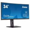 iiyama ProLite XCB3494WQSN-B5 - LED monitor - curved - 34" - 3440 x 1440 UWQHD @ 120 Hz - VA - 300 cd/m≤ - 3000:1 - 0.4 ms - HDMI, DisplayPort, USB-C - speakers - matte black