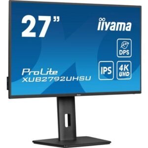 iiyama ProLite XUB2792UHSU-B6 - LED monitor - 27" - 3840 x 2160 4K @ 60 Hz - IPS - 350 cd/m≤ - 1300:1 - 4 ms - HDMI, DisplayPort, USB-C - speakers - matte black