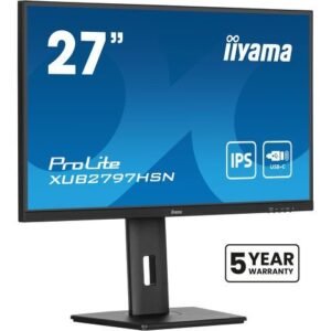 iiyama ProLite XUB2797HSN-B1 - LED monitor - 27" - 1920 x 1080 Full HD (1080p) @ 100 Hz - IPS - 250 cd/m≤ - 1000:1 - 1 ms - HDMI, DisplayPort - speakers - matte black